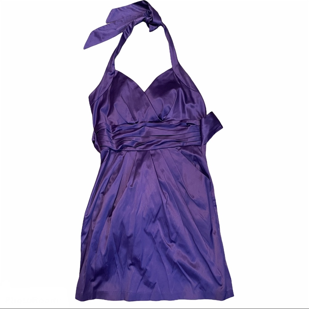 Womens Halter Satin Plum Dress Size 11